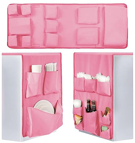 Erweiterter Mini-Kühlschrank-Organizer, 139,7 x 41,9 cm, Wohnheim und Büro, über dem Kühlschrank, Organizer mit 11 Taschen für Besteck, Getränke, Papierwaren, über dem Kühlschrank,