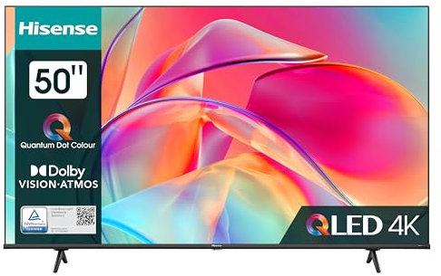 Hisense 50E7KQ QLED Smart TV 127cm (50 Zoll), 4K, HDR10, HDR10+ decoding, HLG, Dolby Vision, DTS Virtual, 60Hz Panel, Bluetooth, Alexa Built-in, VIDAA Voice, schwarz [2023