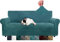 XINEAGE Samt Sofaüberzug 3 Sitzer, Stretch Sofa überzug für Wohnzimmer, Dicke Weiche Sofaüberwurf, Rutschfester Sofa Cover für Hunde, Haustiere (3 Sitzer, Tealblau)