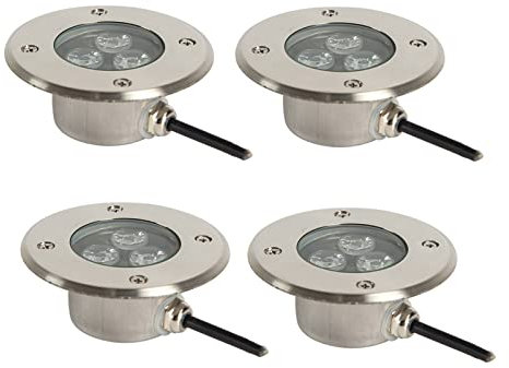 Focos LED Empotrables Suelo 3W Luces Subacuáticas para Piscinas IP68 A Prueba de Agua Foco Incrustado Exterior para Terraza, Jardín, Cubierta (Color: Blanco Cálido, Tamaño: