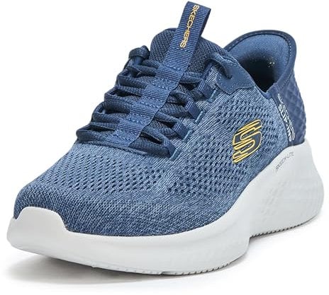 Skechers Lite Pro - Zapatillas Deportivas para Hombre, Malla Azul Marino con Ribete Amarillo, 41 EU