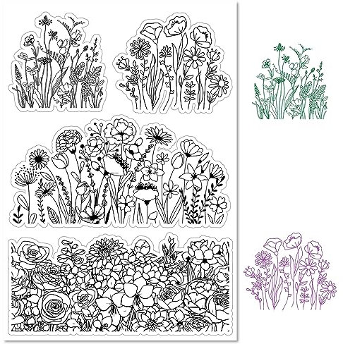 craspire Blumen-Klarstempel Aus Silikon, Klare Stempelsiegel, Vintage, Transparente Silikonstempel Für Valentinstagskarten, Basteln, Scrapbooking, Tagebuch, Fotoalbum, Dekoration