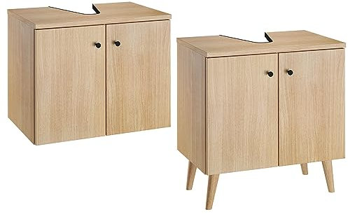 Erst-Holz Waschtisch Bad-Unterschrank Eiche Dekor stehend oder Wandmontage V-90.59-03WUUnterschrank ohne Füße