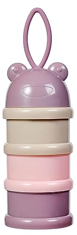 Kaxenig Doseur Bébé Distributeur en Poudre, Doseur Bébé 3 Compartiments, Bébé Poudre Lait Formule Boîte Doseuse, Empilables Convient pour Les Collations,Lait en Poudre