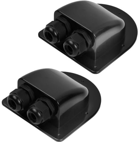 Wisebom Solar Kabeldurchführung 2-Fach Kabel Dachdurchführung, 2Pcs ABS IP68 wasserdichte, Wohnmobile/Wohnwagen/Boot Kabeldurchführung für Kabeltypen 2-6mm² (Schwarz)