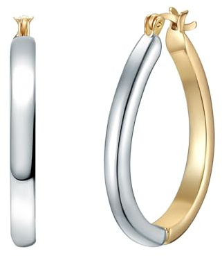 Lulu Jane Damen Ohrringe aus Metall-Legierung Modeschmuck Ohrcreolen silber/gelbgold