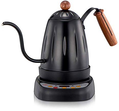 SHERAF Bouilloire à café électrique en Acier Inoxydable, Pot à Bouche électrique en Acier Inoxydable, Coussin Isolant/Chauffant, 700 ML, Jaune (Noir) Lofty Ambition