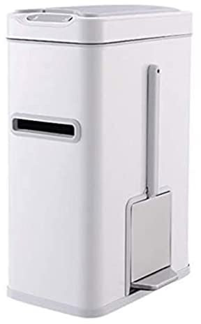 Papelera Cesto de Basura Cubo De Basura Con Sensor Inteligente Bote De Basura De Acero Inoxidable Cubo De Basura Automático Titular De Papel Escobilla De Baño Cubo de Basura Bote de Basura ( Color : W