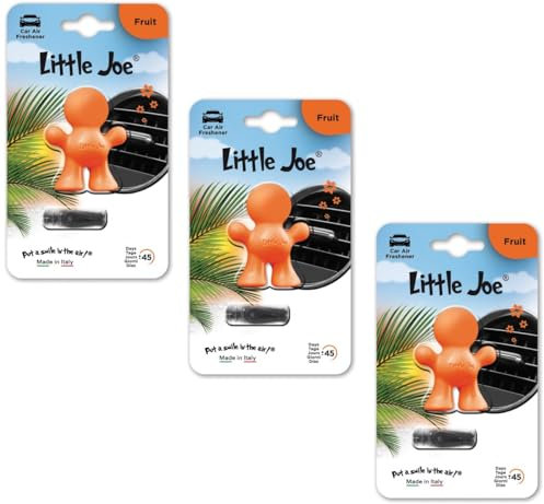 3er Pack Little Joe Lufterfrischer fürs Auto zur Montage an jedem Lüftungsgitter +/-45 Tage Frische im Auto (Fruit/Orange)