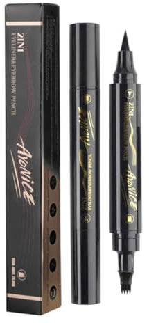 Timpou Eyebrow Pencil - Brow Pencil 2-in-1 Dual-Ended Eyebrow Pen with 4-Prong Micro-Fork-Tip Applicator and Precise Brush-Tip Creates Natural-Looking Brows, Stay on All Day