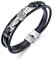 ATEIELLI Herren Armband Note Musik Thema Edelstahl Lederarmband 22cm JWB318