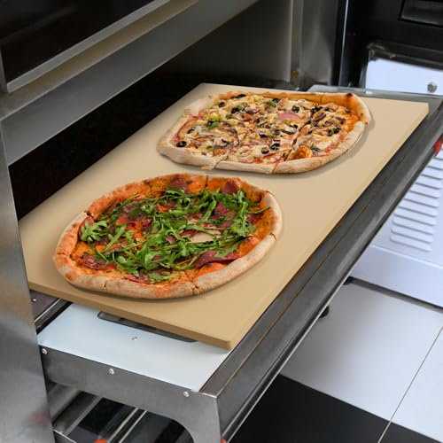 Caprihom Pietra per pizza extra large da 61 cm, rettangolare, 61 x 45,7 cm, pietra per forno industriale commerciale, ideale per grigliare pizze e pane