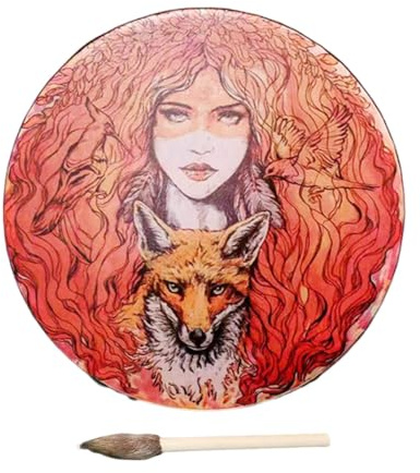 Shaman Drum | Handheld Shamanic Drum | Indianer Handtrommel, Instrumental Shaman Alchemy Moon Drum und Sound Healer Shaman Drum für spirituelle Musik, Reflexion und Meditation