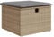 Gecheer Gartenhocker, Hocker mit Stauraum, Sitzhocker, Kissen, Beige 55x55x37 cm Poly Rattan