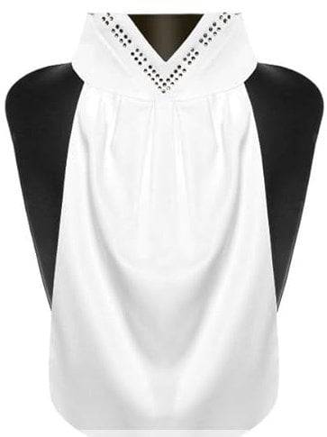 Fairplay Plastron Krawatte Damen weiß/schwarz, Größe:M