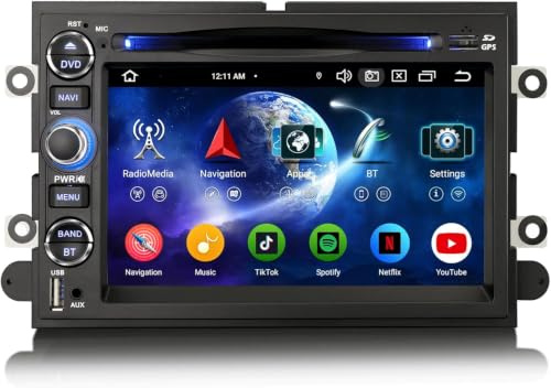 Erisin 8-Kern 4GB+64GB Android 16 GPS Autoradio für Ford Focus F150 F250 F350 Explorer Fusion Mustang Edge Five Hundred Unterstützt IPS Bluetooth 5.0 CarPlay Android Auto DAB+ WiFi 4G RDS OBD2 Canbus