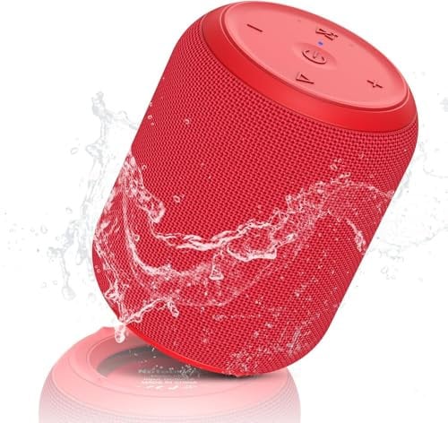 NOTABRICK Bluetooth Speaker Portable Wireless Outdoor Speakers,15W Loud Stereo, IPX67 Waterproof, Enhanced Bass, 100 Feet Range for Travel, red