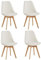 JZGORC Juego de 4 Silla de Comedor, Silla de Cocina Tapizada en Terciopelo Granular, Silla de Sala de Estar con Patas de Haya Maciza, Adecuada para Dormitorio, Sala de Estar, Cocina - Blanco