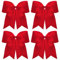 4 Stück Große Cheer Haar Bögen, Große Schleife Haare, 8 Zoll Rote Schleife Haare für Cheerleader, Haarschleife Damen, Satin Haarschleife mit Pferdeschwanzhalter, Haargummi Schleife, Haar Accessoires