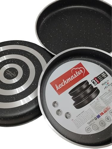 Runde Backofenblech Backblech Backform Auflaufform Ofenform Tepsi (3 Er Set Granit)