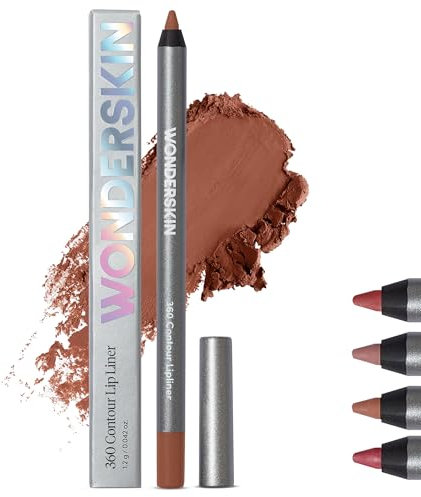 Wonderskin Lipliner-Stift – 360-Kontur-Lipliner, Langlebig, Spitzbar, Wasserfest Und Übertragungssicher, Brauner Lipliner-Stift (Muskatnuss)