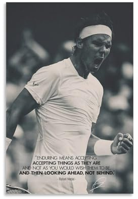 Rafael_Nadal Poster, motivierende, inspirierende Zitate, Wandkunst, Poster, Wandkunst, Gemälde, Leinwanddrucke, Dekor-Poster, Kunstwerke, 50 x 75 cm