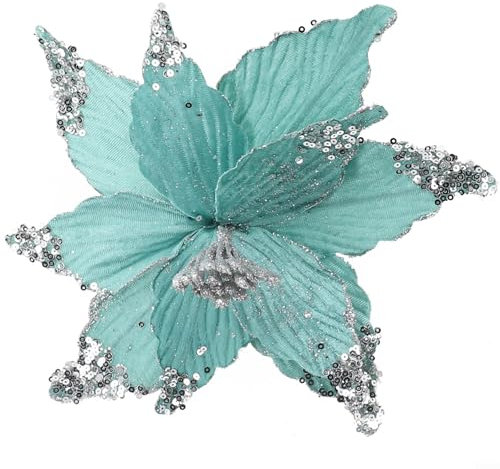 Schillernde 25 cm hängende Dekoration, glitzernde Weihnachtssterne, perfekt für die festliche Jahreszeit, Grün