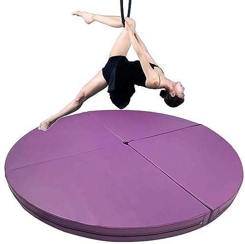 PMTCBQQZ Zusammenklappbare kreisförmige Übungsmatte für Tanzstangen, Crashmatte für Stangentanz, rutschfeste Sicherheitsmatte für das Fitnessstudio, Gymnastik-Tanzunterlage, für Fitnessanfänger,007,1