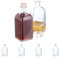 Relaxdays Flaschen zum Befüllen, 6er Set, 500 ml, mit Korken, für Öl, Essig, Schnaps, Likör, Glasflasche, transparent