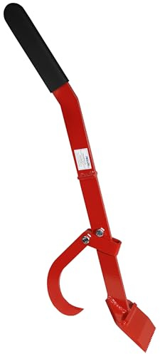 Fällheber Stammwender Holzwender Fällhilfe aus Stahl, 80-130 cm verstellbar, Wendehaken Ergonomischer Rutschfester Handgriff Rot (F1 - 80cm)
