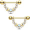 CM Crareesi Mania Mondphase Nippel Bars Gold Silber Nippel Piercing Schmuck Edelstahl 14G Nippelringe für Damen Herren, Zirkonia