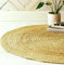 BioEcoLux Teppich Rund 80 cm - Runder Jute Teppich Natur Boho Ethno Muster – Handgefertigt & Modern – 100% Naturfaser – Wohnzimmer, Schlafzimmer, Küche, Flur, Outdoor – Beige