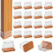 Chair Leg Floor Protectors Rectangle, 16Pcs Silicone Felt Furniture Leg Pads Caps Covers for Hardwood Floors,No Noise and No Scratches(Fit Length:38-50mm,Width:19-25mm)