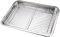 PIUpiuLIANG Bandeja de Parrilla Bandeja de Barbacoa de Acero Inoxidable de 14x10x1 Pulgadas con Plato de Parrilla Rectangular de la Rejilla de filtrado para Alimentos fritos BBQ