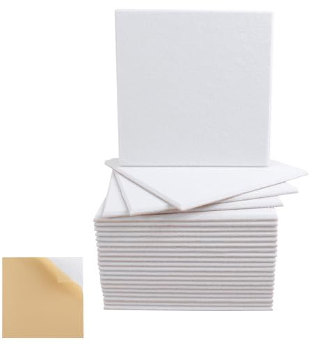 Lot de 24 panneaux acoustiques autocollants - 30 x 30 x 0,9 cm - Isolation acoustique - Pour chambre à coucher, studio, bureau, traitement acoustique et décoration murale - Blanc