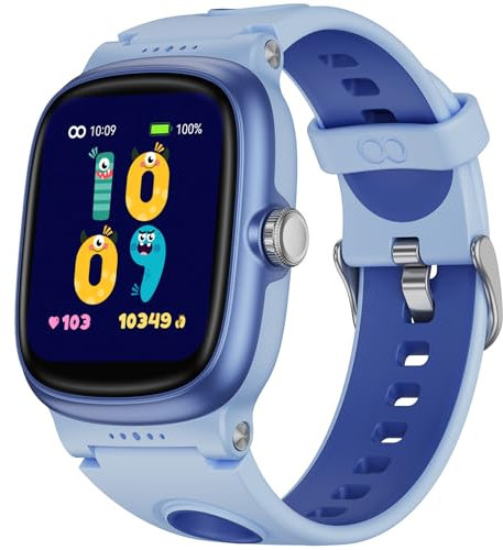 Smartwatch Kinder für Jungen und Mädchen, Fitnessuhr mit Herzfrequenz Schlafmonitor, IP68 Wasserdichte Aktivitäts Tracker Schrittzähler,19 Sportmodi,Wecker, Kinder Smartwatch Geschenke für 4-16 Jahre