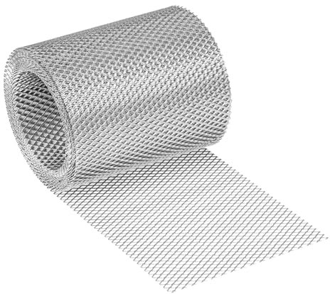 PAROTEC Griglia di protezione per uccelli – 100 mm x 5 m – Rotolo griglia di gronda in PVC – Profilo di ventilazione per tetto e facciata – Nastro anti-insetti e piccoli animali