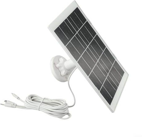ZiStarlilife Monocrystalline Solar Panel Charger 9W 5V with 4M 3-in-1 Charging Cables for Low Power Battery Camera IP66 Waterproof Outdoor Security Camera Charger