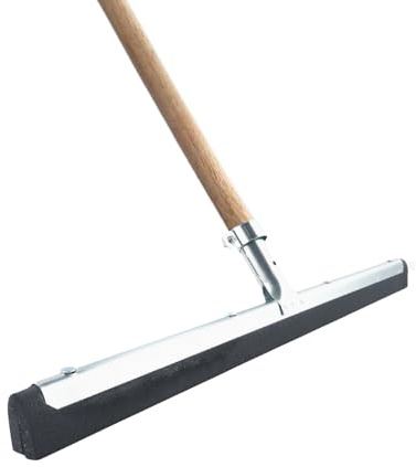 BAUSTER® Gummiabzieher 60 cm Wasserschieber, Bodenabzieher, Schaumstoff-Wasserabzieher für Innen und Außenbereiche - Garage Dusche - Bad – Holzstiel – 120 cm