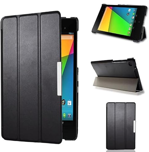 Smart Case for Google Nexus 7 2nd (2nd.2013 Model) pu Leather Pouch with Stand - Fit for 2013 Release Google Nexus 7 Tablet Case (black)