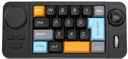 JOMAA Mini teclado mecánico para juegos, teclas intercambiables en caliente, controlador web macroprogramable, con ruedas, joystick y dial para PC, ventana, ordenador de sobremesa (negro)