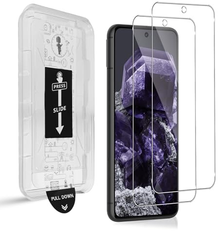 QULLOO Protector de Pantalla para Google Pixel 8 Pro, 2 Piezas Cristal Vidrio Templado, [Dureza 9H] HD Anti-Arañazos Película Protectora, Fácil instalación