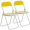 Harbour Housewares Farbige gepolsterte Klappstühle - Gelb - 2er-Pack - Easy Store, faltbarer Schreibtischstuhl mit Metallrahmen für Büro, Esszimmer, Küche