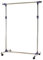 HOMCOM Garderobenständer Kleiderständer mit Rollen Höhenverstellbare und Ausziehbare Kleiderstange Wäscheständer Freistehender Garderobe für Eingangsbereich Edelstahl 86 x 45 x 95 cm