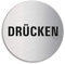 Türschild - Schild Drücken | Edelstahl Ø 60 mm selbstklebend | Original Ofform Design Nr.7047