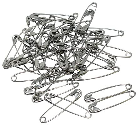 48 Sicherheitsnadeln - 28 mm - Farbe Silber - Nickelfrei (28 mm)