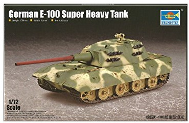 Trumpeter 007121 1/72 E100, Schwerer Panzer, Grün, Beige, Schwarz, Rot