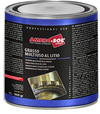 AMBRO-SOL, Lubricantes, Grasa Multiusos de Litio, Color Marrón Claro, Bote 1l - 900g
