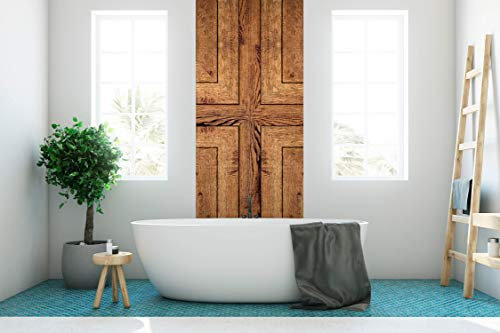 Oedim Bordüre senkrecht selbstklebend Vinyl und Tapete Wand Optik Holz Zierleiste | Dekoration 77x260cm