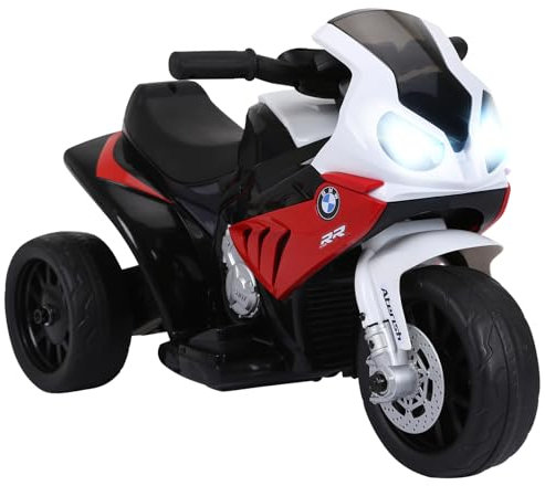 HOMCOM BMW S1000RR Licensed 6V Kids Electric Motorbike 3 Wheel Ride on Motorcycle w/Headlights Music for 18-36 Months, Red